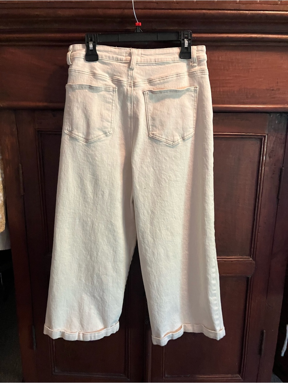 Avec Les Filles Wide-Leg White Denim Jeans
